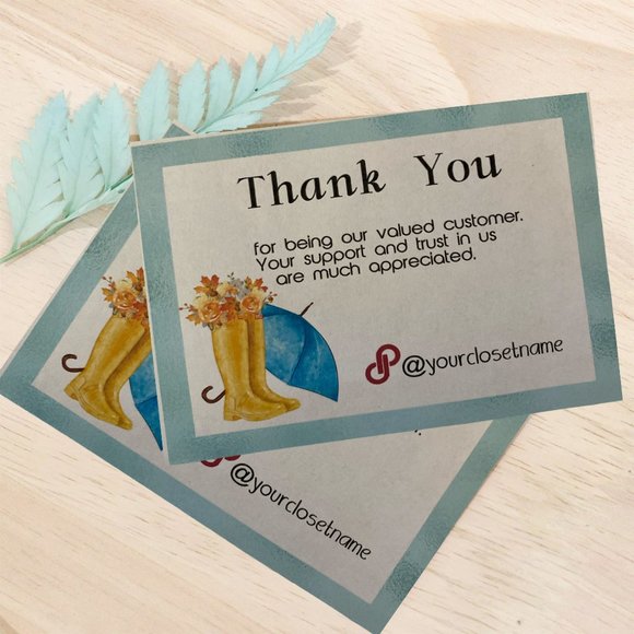 Thank You Cards, Falling Season Thank You Cards set of 100 With Your Closet Name - Picture 1 of 11